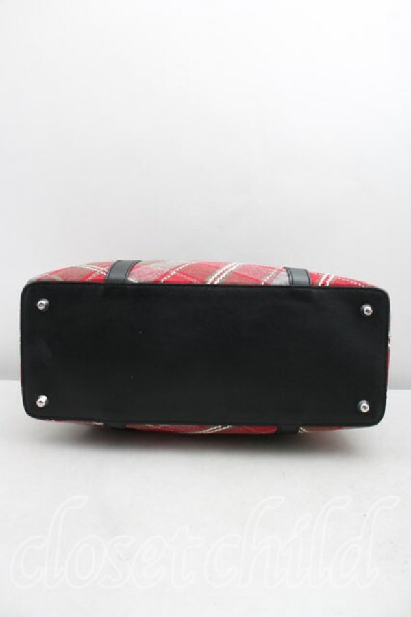 画像3: ヴィヴィアンウエストウッド 中古 / タータンチェックハンドバッグ  赤  H-26-03-22-043-ba-OD-ZH (3)