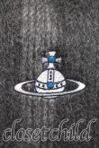 画像2: ヴィヴィアンウエストウッド 中古 / オーブ刺繍マフラー  灰ｘ紺  H-26-03-22-054-gd-OD-ZH (2)