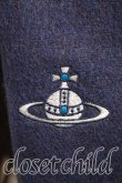 画像2: ヴィヴィアンウエストウッド 中古 / オーブ刺繍バイカラーマフラー  茶ｘ紺  H-26-03-22-055-gd-OD-ZH (2)