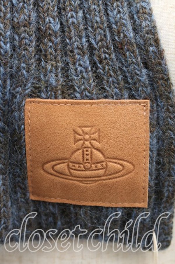 画像2: ヴィヴィアンウエストウッド 中古 / リブマフラー  青ｘ灰  H-26-03-22-056-gd-OD-ZH (2)