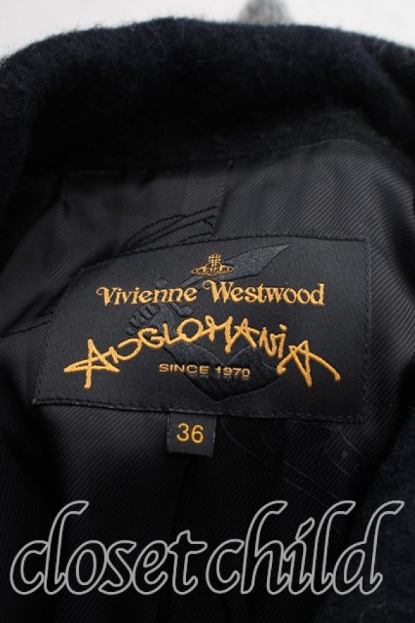 画像3: ANGLOMANIA 中古 / ボーダーナポレオンコート 36（XS相当） 灰ｘ黒  H-26-03-22-007-co-OD-ZH (3)