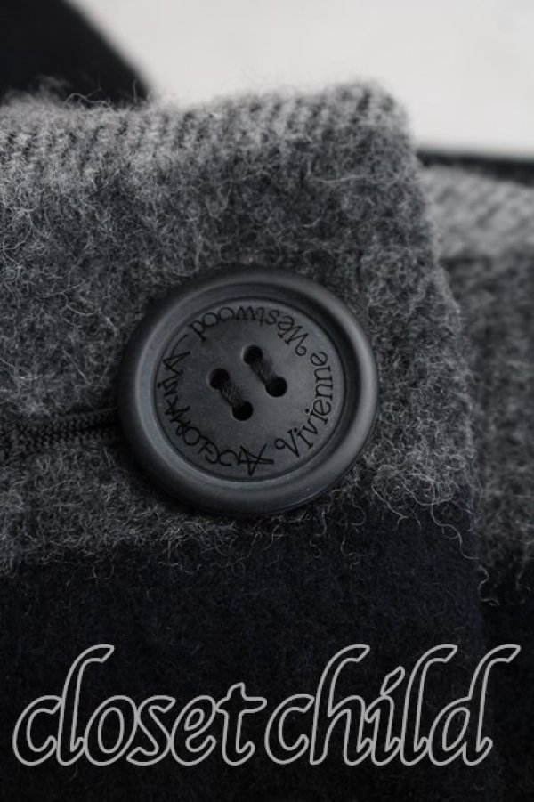 画像6: ANGLOMANIA 中古 / ボーダーナポレオンコート 36（XS相当） 灰ｘ黒  H-26-03-22-007-co-OD-ZH (6)