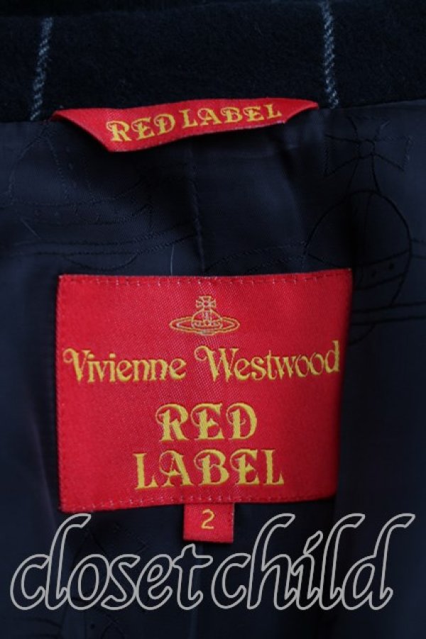 画像3: ヴィヴィアンウエストウッド 中古 / 格子チェックプリンスコート 2（9号相当） 黒  H-26-03-22-009-co-OD-ZH (3)