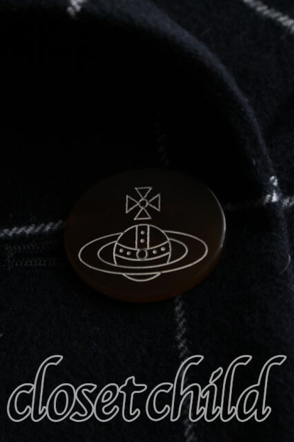 画像6: ヴィヴィアンウエストウッド 中古 / 格子チェックプリンスコート 2（9号相当） 黒  H-26-03-22-009-co-OD-ZH (6)