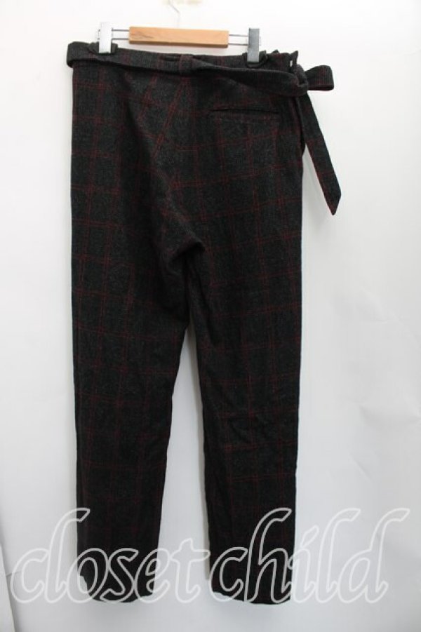 画像2: ヴィヴィアンウエストウッド MAN 中古 / 格子チェックツイードパンツ 46（メンズM相当） 黒  H-26-03-22-012-pa-OD-ZH (2)
