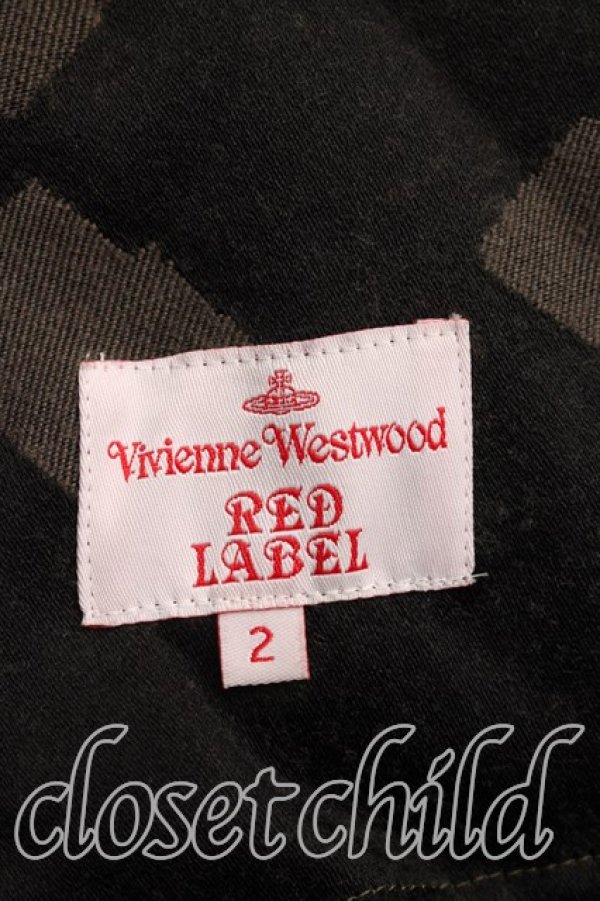 画像5: ヴィヴィアンウエストウッド 中古 / 総柄フラップセットアップ 2（9号相当） カーキ  H-26-03-22-017-su-OD-ZH (5)