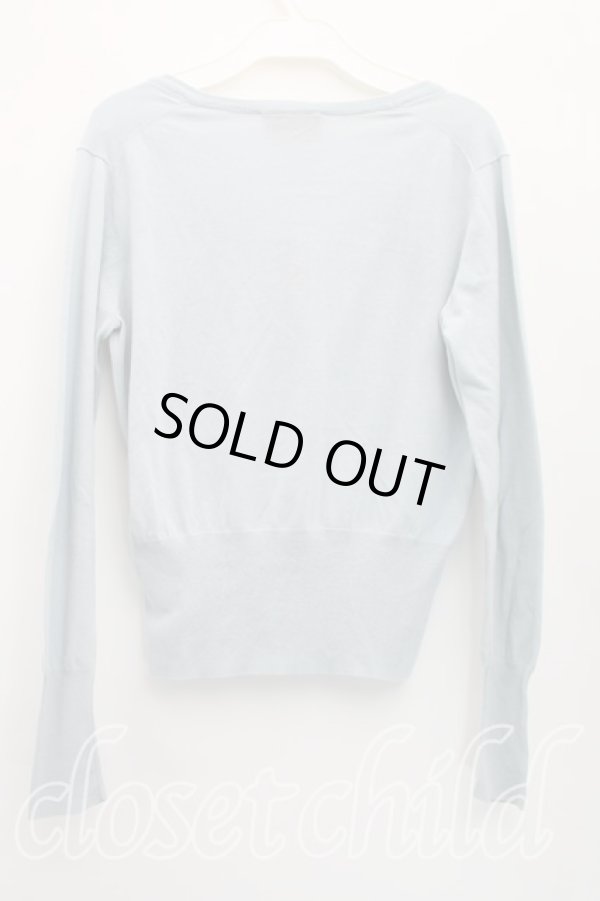 画像2: ヴィヴィアンウエストウッド 中古 / 単色オーブ刺繍カーディガン 2（9号相当） 青  H-26-03-29-019-to-OD-ZH (2)