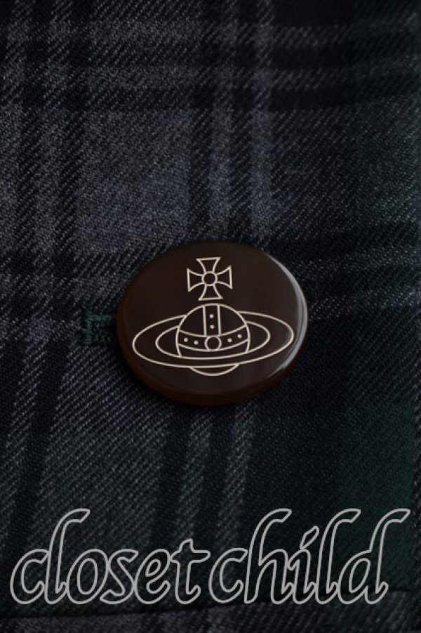 画像6: ヴィヴィアンウエストウッド 中古 / タータンチェックラブジャケット 3（11号相当） 緑  H-26-03-29-002-jc-OD-ZH (6)