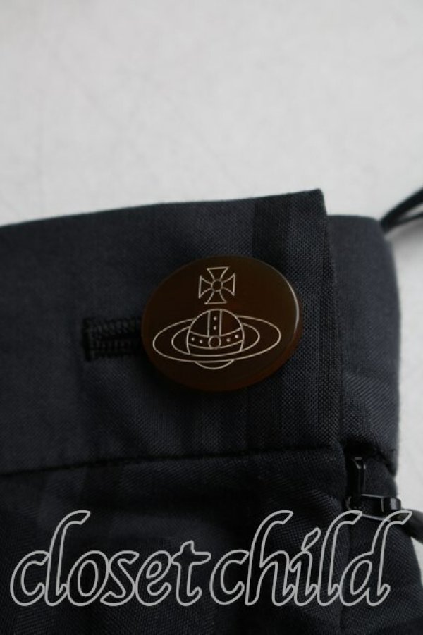 画像7: ヴィヴィアンウエストウッド 中古 / チェックロングスカート 2（9号相当） 黒  H-26-03-29-025-sk-OD-ZH (7)