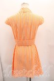 画像2: ヴィヴィアンウエストウッド 中古 / ギンガムチェックシャツワンピース 38（7号相当） オレンジ  H-26-03-29-030-op-OD-ZH (2)