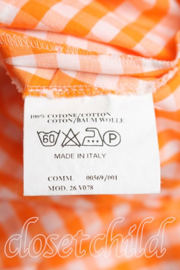 画像4: ヴィヴィアンウエストウッド 中古 / ギンガムチェックシャツワンピース 38（7号相当） オレンジ  H-26-03-29-030-op-OD-ZH (4)