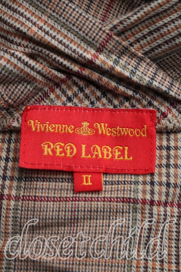 画像3: ヴィヴィアンウエストウッド 中古 / タータンチェックカシュクールシャツ II(9号相当） 茶  H-26-03-29-032-bl-OD-ZH (3)