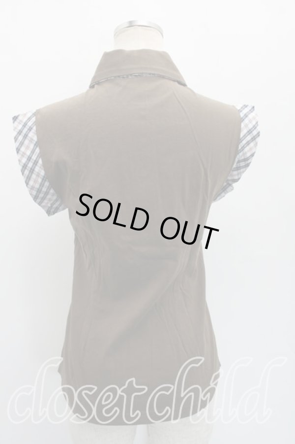 画像2: ヴィヴィアンウエストウッド 中古 / タータンチェック切替ポロ 2（9号相当） カーキ  H-26-03-29-040-to-OD-ZH (2)