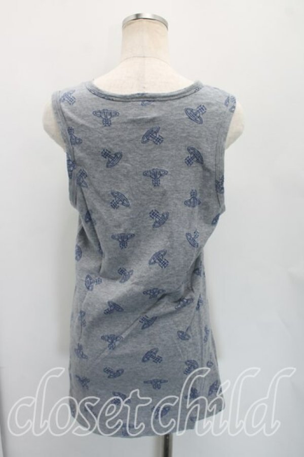 画像2: ヴィヴィアンウエストウッド MAN 中古 / オーブ総柄タンクトップ  灰  H-26-03-29-041-to-OD-ZH (2)