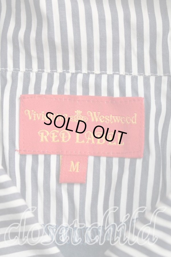 画像3: ヴィヴィアンウエストウッド 中古 / カラーオーブ刺繍ストライプ切替カットソー M 青緑  H-26-03-29-042-to-OD-ZH (3)