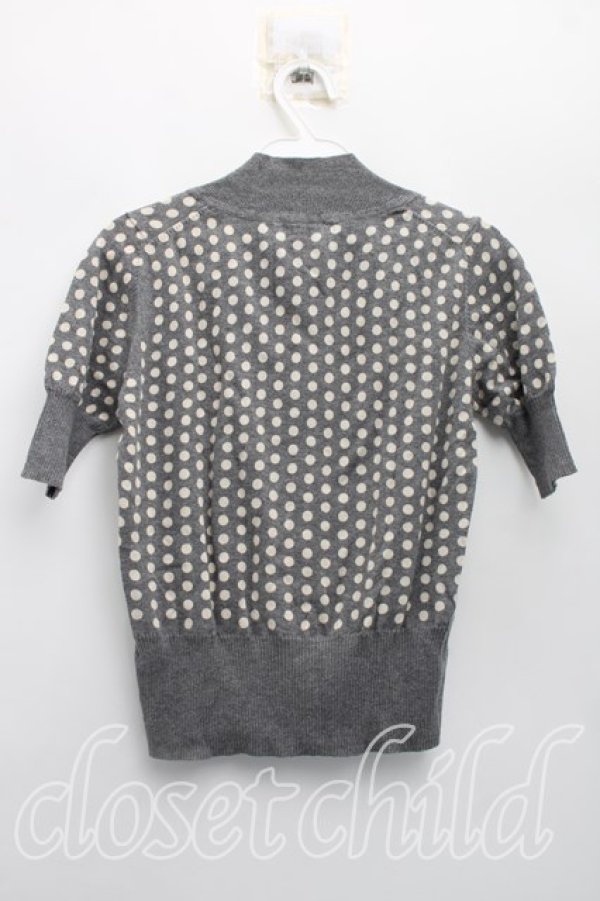 画像2: ヴィヴィアンウエストウッド 中古 / 単色オーブ刺繍ドットカーディガン 2（9号相当） 灰  H-26-03-29-048-to-OD-ZH (2)