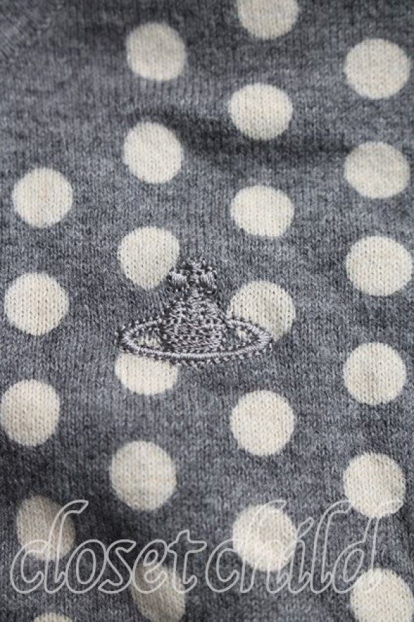 画像6: ヴィヴィアンウエストウッド 中古 / 単色オーブ刺繍ドットカーディガン 2（9号相当） 灰  H-26-03-29-048-to-OD-ZH (6)