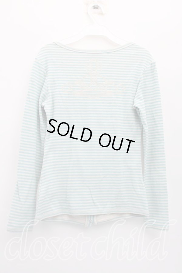 画像2: ヴィヴィアンウエストウッド 中古 / オーブptボーダーカーディガン 2（9号相当） 青  H-26-03-29-049-to-OD-ZH (2)