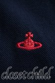 画像7: ヴィヴィアンウエストウッド 中古 / 単色オーブ刺繍ノースリーブポロ 2（9号相当） 黒  H-26-03-29-051-to-OD-ZH (7)
