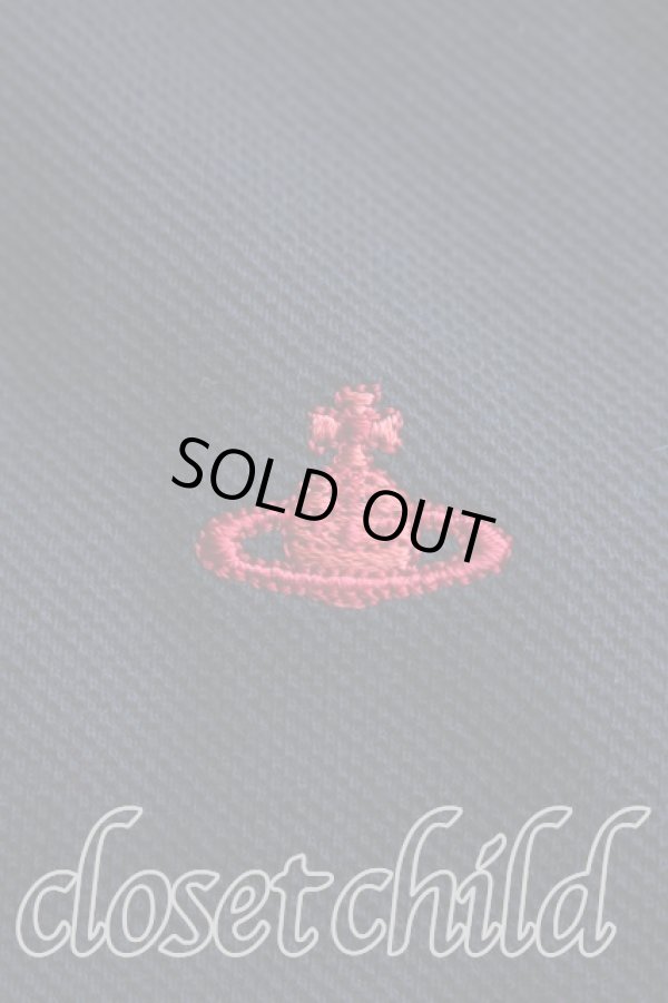 画像7: ヴィヴィアンウエストウッド 中古 / 単色オーブ刺繍ノースリーブポロ 2（9号相当） 黒  H-26-03-29-051-to-OD-ZH (7)