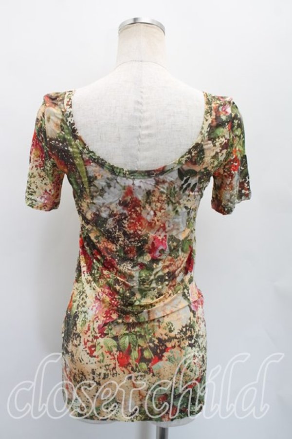 画像2: ヴィヴィアンウエストウッド 中古 / フラワーptカットソー S カーキ  H-26-03-29-052-to-OD-ZH (2)