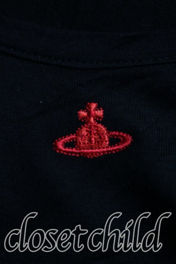 画像6: ヴィヴィアンウエストウッド 中古 / 単色オーブ刺繍カットソー 2（9号相当） 黒  H-26-03-29-059-to-OD-ZH (6)