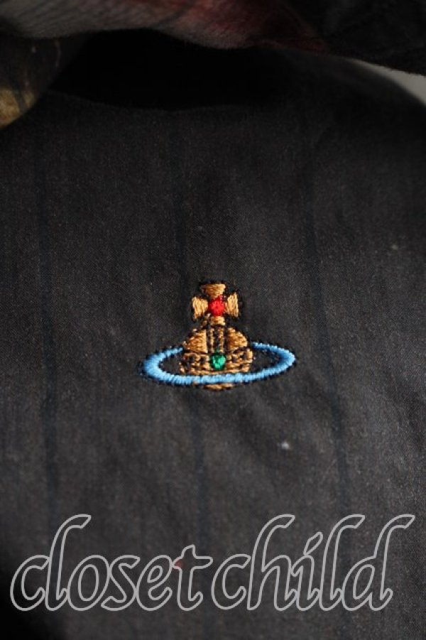 画像6: ヴィヴィアンウエストウッド 中古 / ボスハールトシャツ 36（S相当） 緑ｘ黒  H-26-03-29-006-bl-OD-ZH (6)