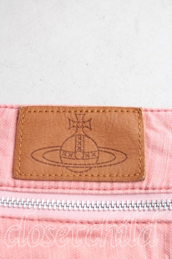 画像6: ヴィヴィアンウエストウッド 中古 / オーブパッチデニムパンツ 2（9号相当） ピンク  H-26-03-29-062-pa-OD-ZH (6)