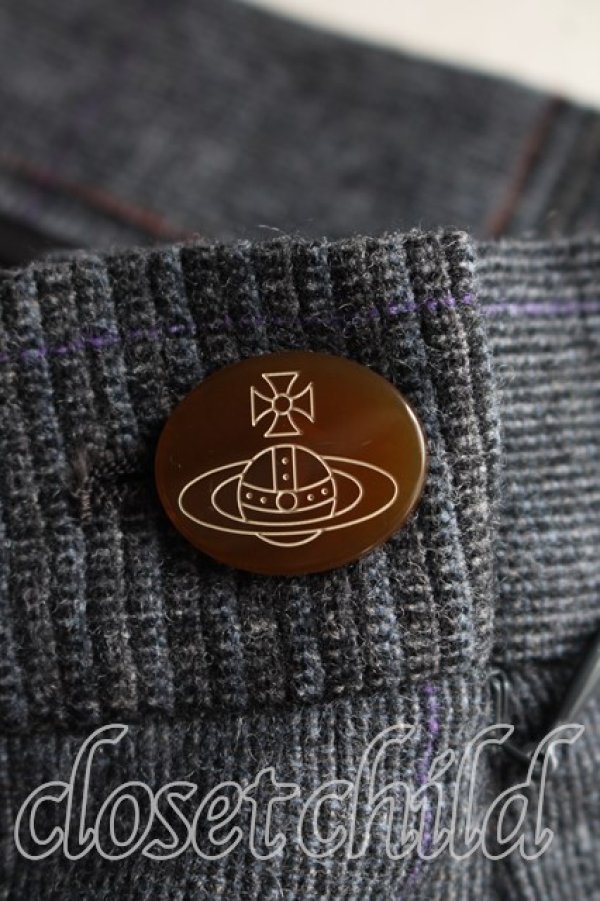 画像6: ヴィヴィアンウエストウッド 中古 / グレンチェックフレアスカート 3（11号相当） 灰  H-26-03-29-063-sk-OD-ZH (6)