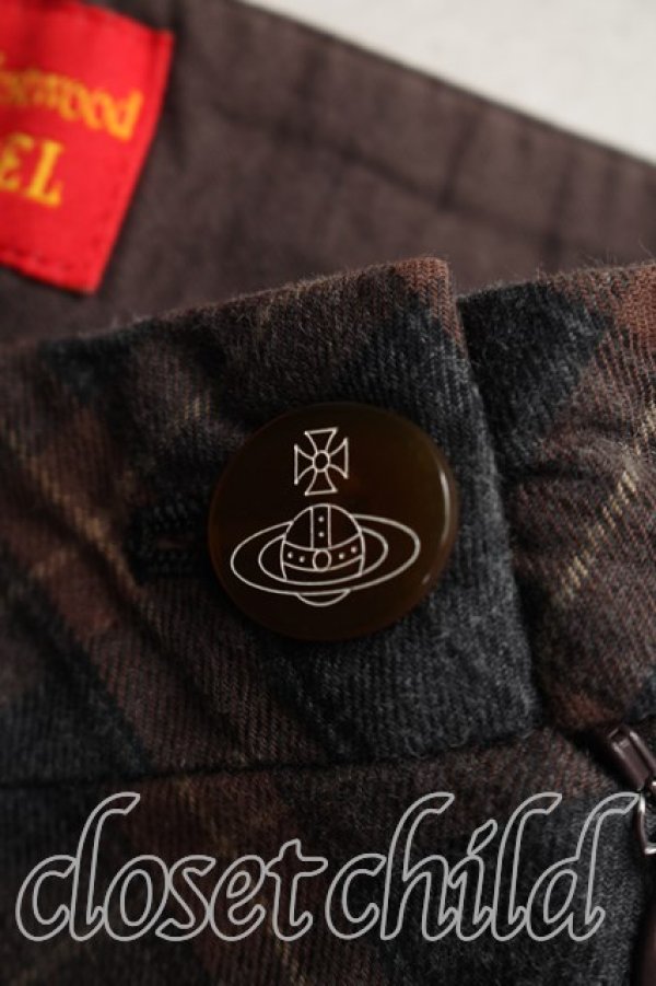 画像6: ヴィヴィアンウエストウッド 中古 / タータンチェックフレアスカート 2（9号相当） 茶  H-26-03-29-064-sk-OD-ZH (6)