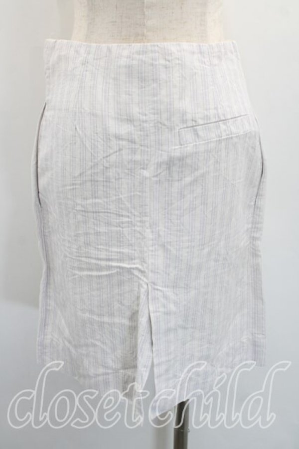 画像2: ANGLOMANIA 中古 / ストライプカンガルースカート 38（7号相当） 白ｘ紫  H-26-03-29-066-sk-OD-ZH (2)