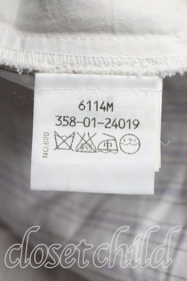 画像4: ANGLOMANIA 中古 / ストライプカンガルースカート 38（7号相当） 白ｘ紫  H-26-03-29-066-sk-OD-ZH (4)