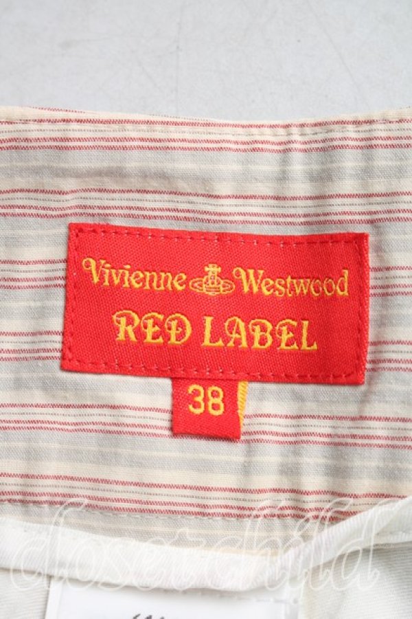 画像3: ヴィヴィアンウエストウッド 中古 / ストライププリーツスカート 38（7号相当） 灰ｘ赤  H-26-03-29-068-sk-OD-ZH (3)