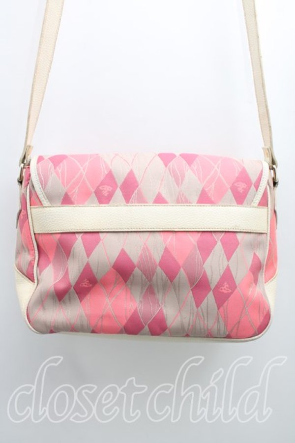 画像2: ヴィヴィアンウエストウッド 中古 / アーガイルショルダーバッグ  ピンク  H-26-03-29-071-ba-OD-ZH (2)