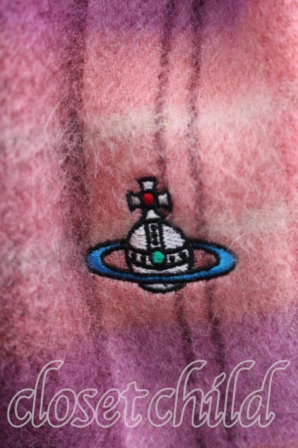 画像2: ヴィヴィアンウエストウッド 中古 / タータンチェックマフラー  ピンク  H-26-03-29-075-gd-OD-ZH (2)