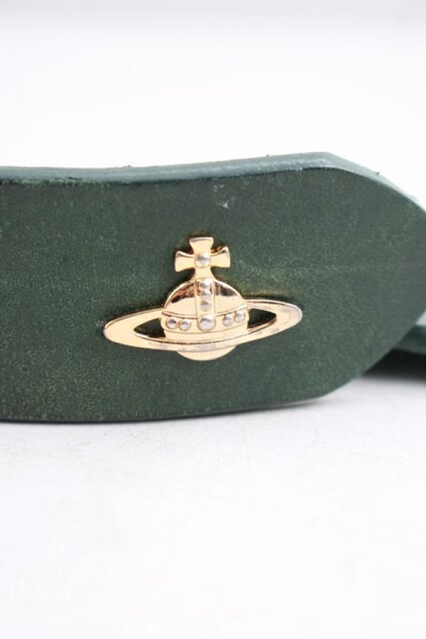 画像3: ヴィヴィアンウエストウッド 中古 / レザーベルト  緑  H-26-03-29-079-gd-OD-ZH (3)