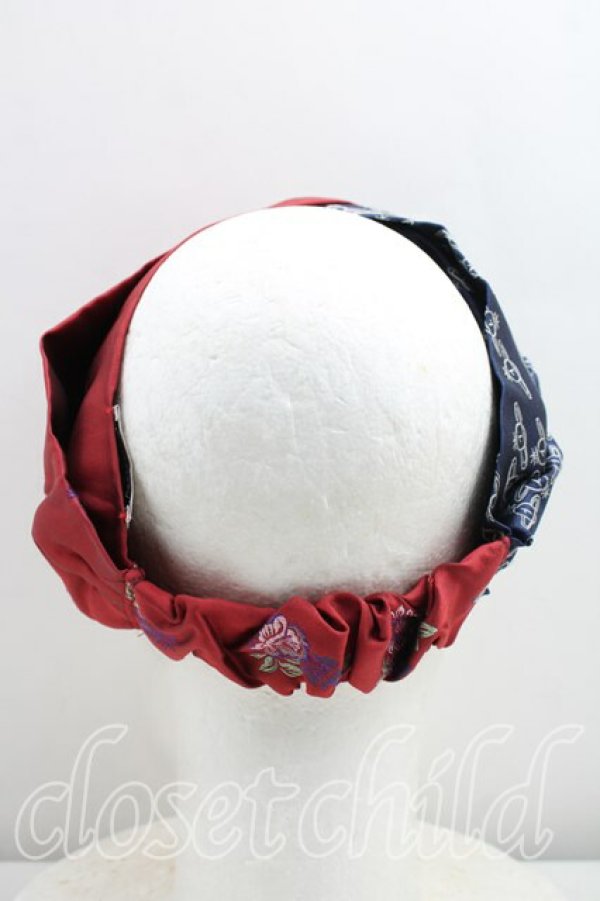 画像3: ヴィヴィアンウエストウッド 中古 / バンダナ  紺ｘエンジ  H-26-03-29-081-gd-OD-ZH (3)