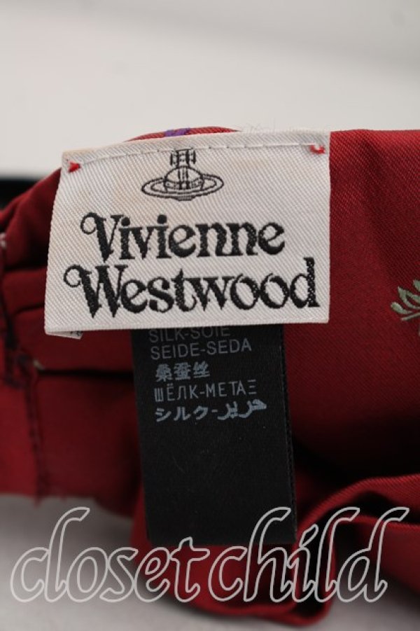 画像4: ヴィヴィアンウエストウッド 中古 / バンダナ  紺ｘエンジ  H-26-03-29-081-gd-OD-ZH (4)