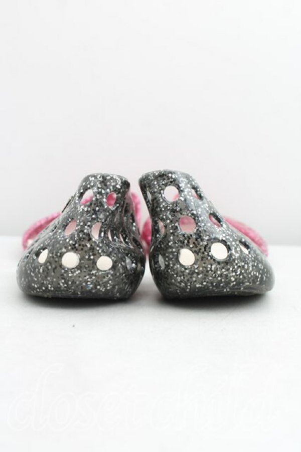 画像4: ヴィヴィアンウエストウッド×Melissa 中古 / グリッターシューズ 24.5cm位 ピンクｘ黒  H-26-03-29-087-sh-OD-ZH (4)