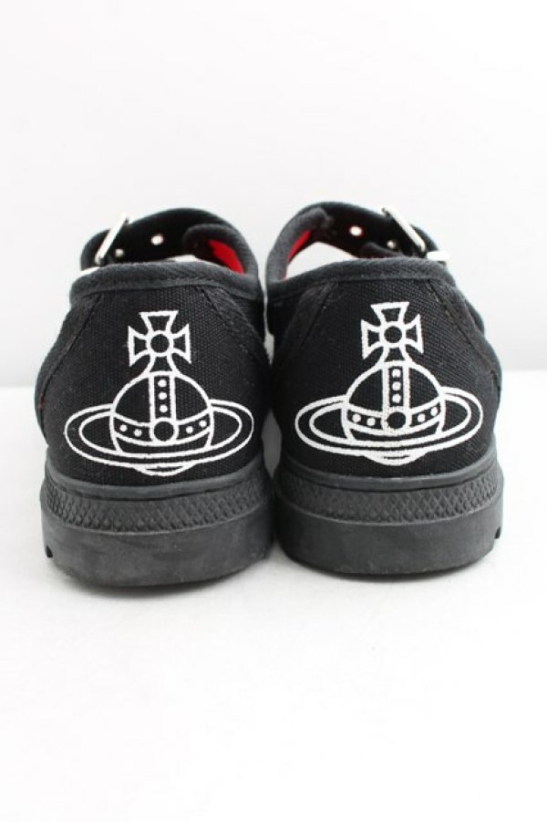 画像4: ANGLOMANIA 中古 / フラワーテープハイトップスニーカー 37（23.5cm相当） 黒  H-26-03-29-090-sh-OD-ZH (4)