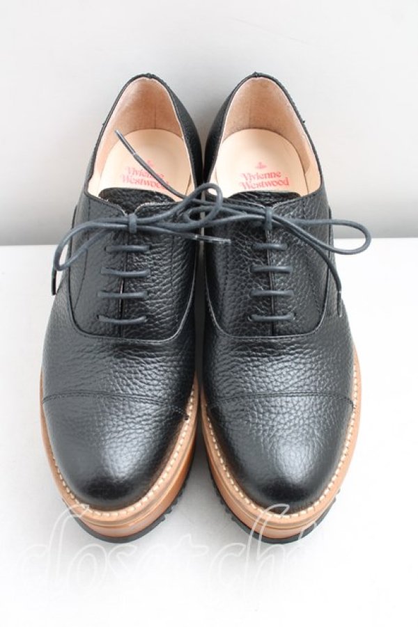 画像2: ヴィヴィアンウエストウッド 中古 / ウェッジソールシューズ 38（24cm相当） 黒  H-26-03-29-091-sh-OD-ZH (2)