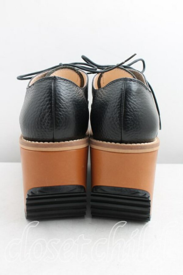 画像4: ヴィヴィアンウエストウッド 中古 / ウェッジソールシューズ 38（24cm相当） 黒  H-26-03-29-091-sh-OD-ZH (4)