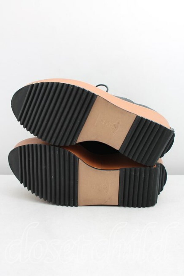 画像5: ヴィヴィアンウエストウッド 中古 / ウェッジソールシューズ 38（24cm相当） 黒  H-26-03-29-091-sh-OD-ZH (5)