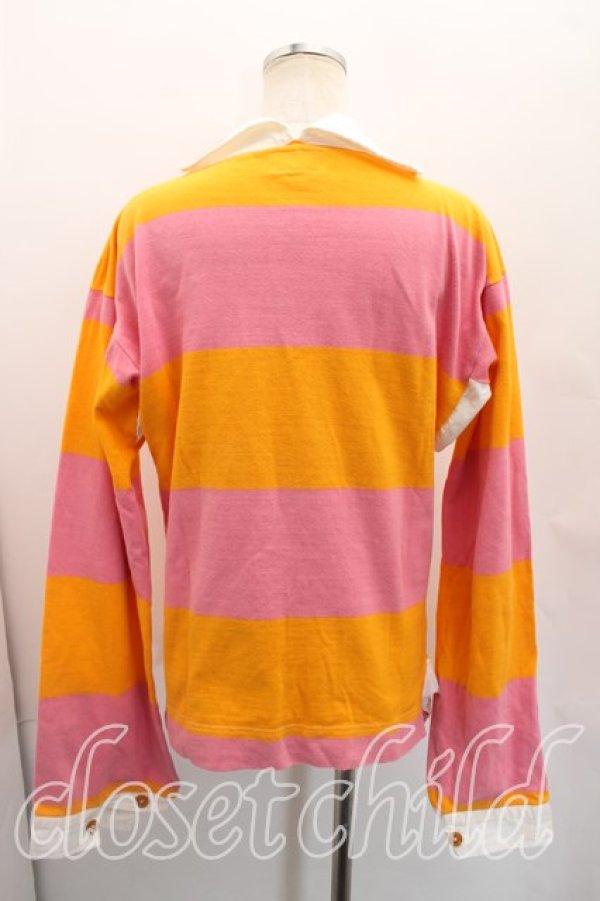 画像2: ヴィヴィアンウエストウッド MAN 中古 / ラガーポロシャツ M ピンクｘオレンジ  H-26-03-29-010-to-OD-ZH (2)