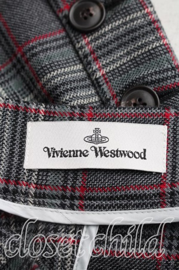 画像3: ヴィヴィアンウエストウッド 中古 / タータンチェックドランクンパンツ 38（S相当） 灰  H-26-04-05-019-pa-OD-ZH (3)