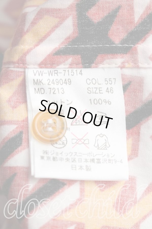 画像4: ヴィヴィアンウエストウッド MAN 中古 / スター柄アシメシャツ 46（メンズM相当） オレンジ  H-26-04-05-024-bl-OD-ZH (4)