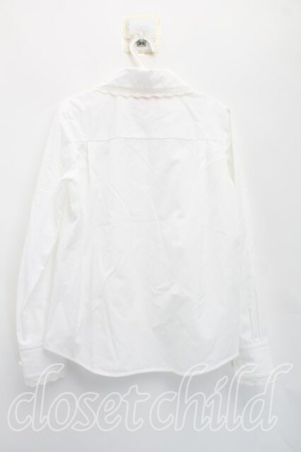 画像2: ヴィヴィアンウエストウッド 中古 / オーブ刺繍レースカラーシャツ 01（7号相当） 白  H-26-04-05-025-bl-OD-ZH (2)