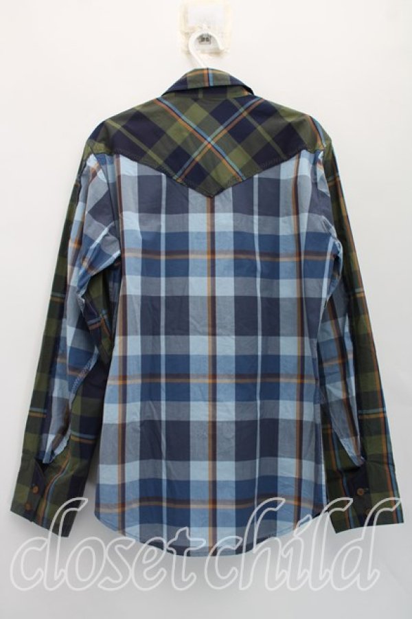 画像2: ヴィヴィアンウエストウッド MAN 中古 / タータンチェックシャツ 44（メンズS相当） 緑  H-26-04-05-026-bl-OD-ZH (2)