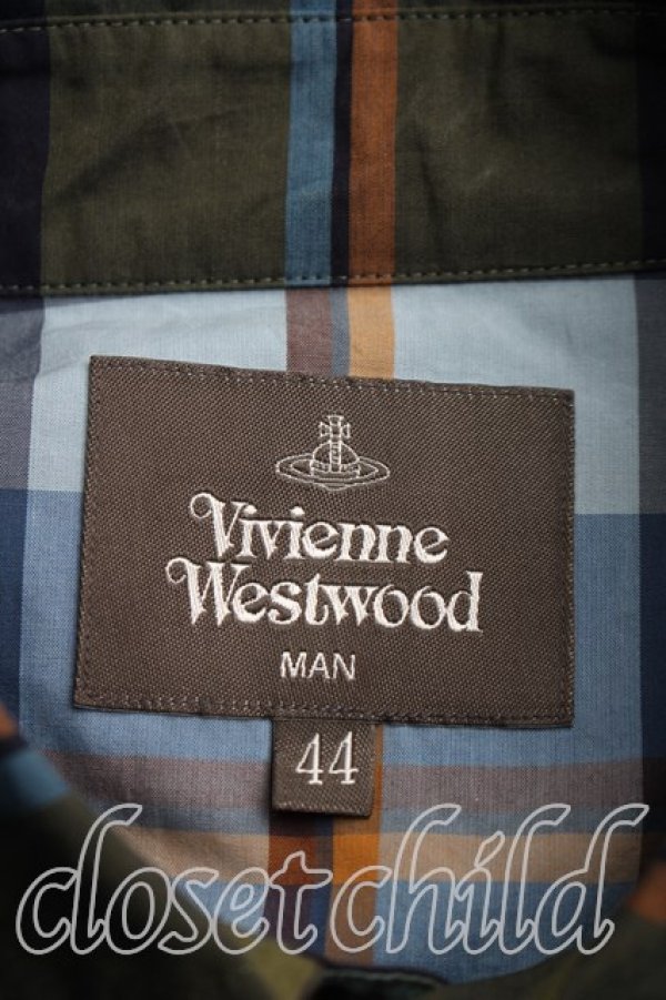 画像3: ヴィヴィアンウエストウッド MAN 中古 / タータンチェックシャツ 44（メンズS相当） 緑  H-26-04-05-026-bl-OD-ZH (3)