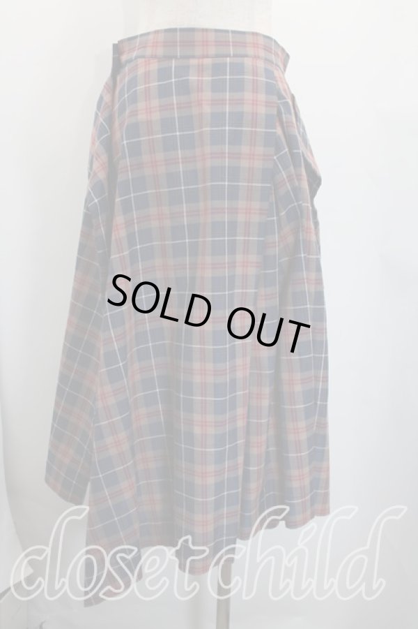 画像2: ヴィヴィアンウエストウッド 中古 / タータンチェックスカート 02（9号相当） 紺ｘ茶  H-26-04-05-029-sk-OD-ZH (2)